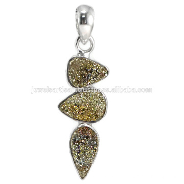 Spectro Pyarite Gemstone 925 Solid Silver Pendant Jewelry